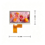 4.3-inch IPS Industrial TFT LCD Module, 480×272 High Brightness Full Viewing Angle, NV3047 Controller IC 40 Pin - Image 2
